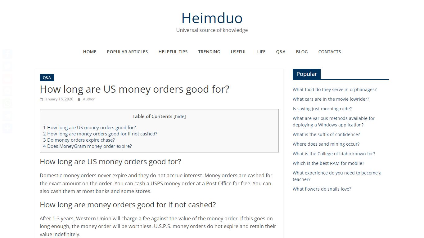 How long are US money orders good for? – Heimduo